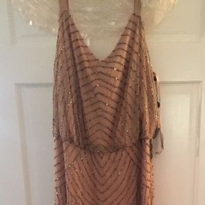 Adrianna Papell Long Formal Beaded dress/gown
